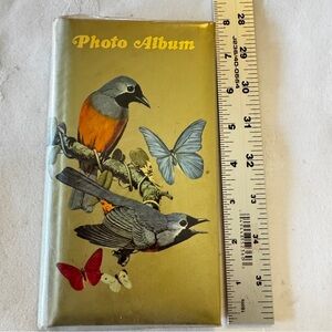 Vintage Woolworth Green Photo Album Birds And Butterflies 26 Photos
